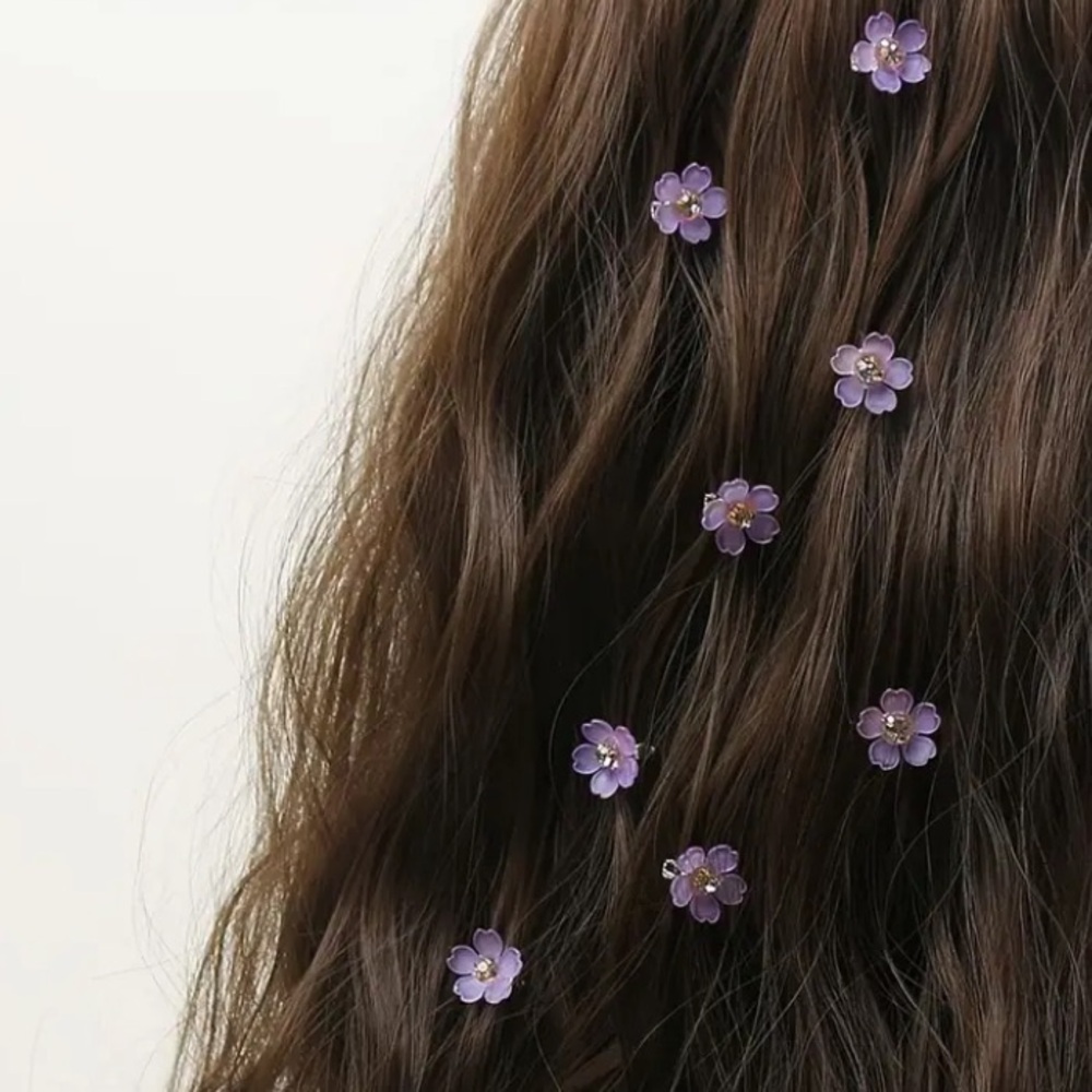 10 Count cascading Flower Hair Clips